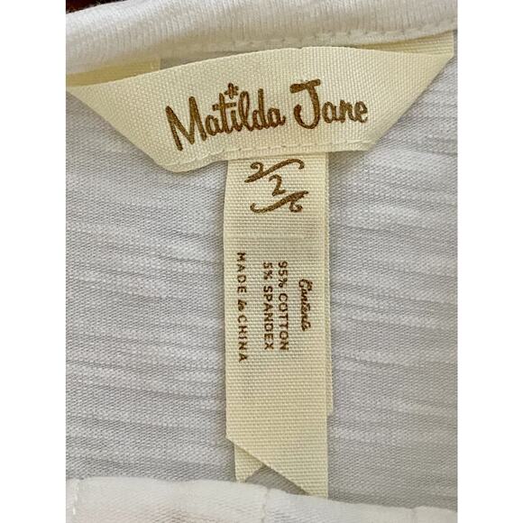 NEW Matilda Jane Once Upon A Time Cream Blue Long Sleeve Knit Dinah Ruffle Tee - Picture 6 of 8